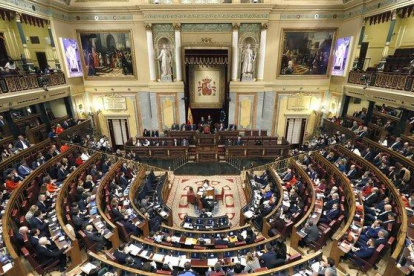Vista general del hemiciclo del Congreso de los Diputados, el pasado 3 de diciembre, día de la sesión constitutiva.-EFE