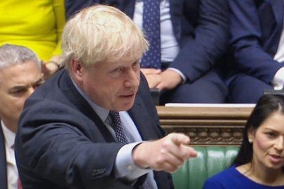 El primer ministro británico, Boris Johnson, en una intervención ante la Cámara de los Comunes.-EFE / JESSICA TAYLOR