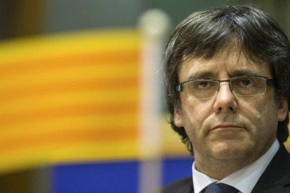 Puigdemont, durante su comparecencia en el Parlamento Europeo.-EFE / STEPHANIE LECOCQ