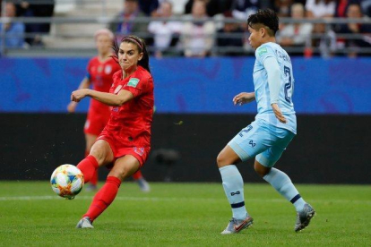 Morgan marca uno de sus cinco goles a Tailandia en el Mundial femenino.-