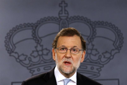 Mariano Rajoy, durante la rueda de prensa tras la primera reunión del Consejo de Ministros con el Gobierno en funciones.-EFE