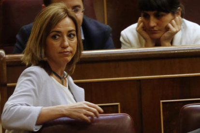 Chacón, durante el último pleno de la XI legislatura.-AGUSTÍN CATALÁN