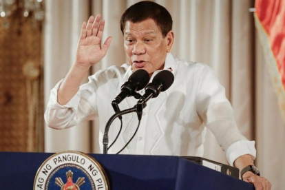 Duterte pronuncia un discurso en el Palacio de Malacanang, en Manila, el 16 de agosto-EFE / MARK R CRISTINO