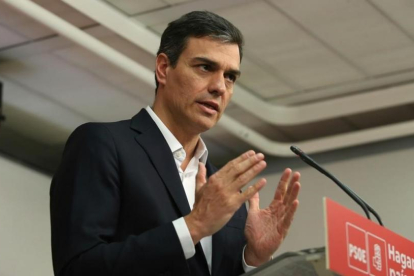 Pedro Sánchez, el pasado 24 de abril en la sede del PSOE.-DAVID CASTRO