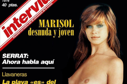 Detalle de la portada de Interviú dedicada a la cantante Marisol.-