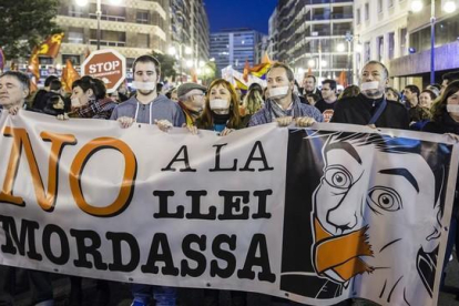 Manifestación en contra de la ley mordaza en Valencia-MIGUEL LORENZO