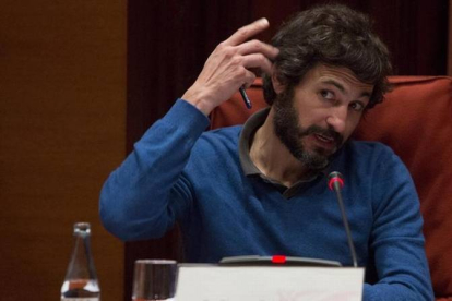 Oleguer Pujol Ferrusola, durante su comparecencia en la comisión de investigación de fraude fiscal en el Parlament.-Foto: FERRAN NADEU