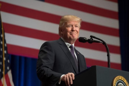 El presidente de EEUU, Donald Trump, aborda la seguridad nacional en Washington.-AFP / SAUL LOEB