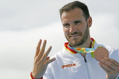 Saúl Craviotto en los JJOO de Rio con la medalla de bronce.-EL PERIÓDICO