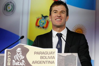 Marc Coma, director de carrera del Dakar, en la presentación de este miércoles en París.-REUTERS / JACKY NAEGELEN
