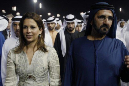 Una imagen de archivo del emir de Dubai y la princesa Haya.-
