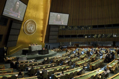 Sesión de la Asamblea General de la ONU, en Nueva York, en una imagen de archivo.-EFE / JUSTIN LANE