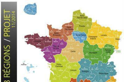 Mapa de las 13 regiones en las que quedará dividida Francia una vez aprobada definitivamente la reforma.-