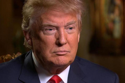 Donald Trump, durante la entrevista en la cadena CBS, este domingo.-