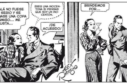Viñeta de las tiras para prensa de la serie 'Agente Secreto X9', con guion de Dashiell Hammett y dibujo de Alex Raymond, publicada en mayo de 1934.-EL PERIÓDICO