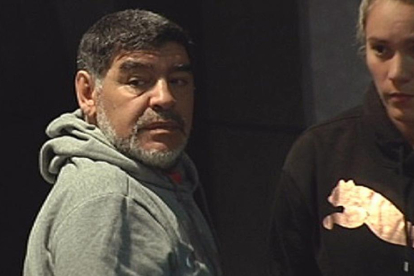 Diego Maradona, en febrero, en Madrid.-EFE