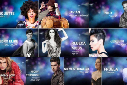 Los 10 artistas seleccionados en el 'casting' para Eurovisión.-RTVE