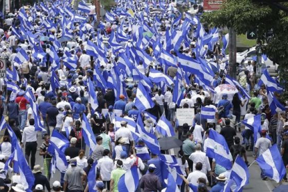 Manifestación contra Daniel Ortega, en Managua.-EFE / RODRIGO SURA