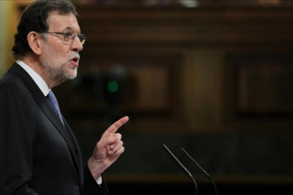 Mariano Rajoy, este miércoles en el Congreso de los Diputados.-JOSÉ LUIS ROCA