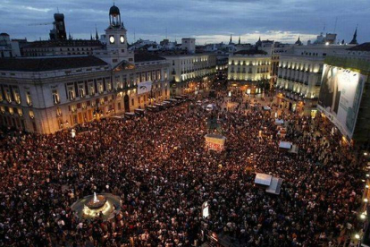 Concentración del 15-M en la Puerta del Sol, en mayo del 2011.-Foto: JOSÉ LUIS ROCA