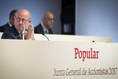 El presidente del Banco Popular, Emilio Saracho, en la junta de accioinistas de la entidad.-LUCA PIERGIOVANI