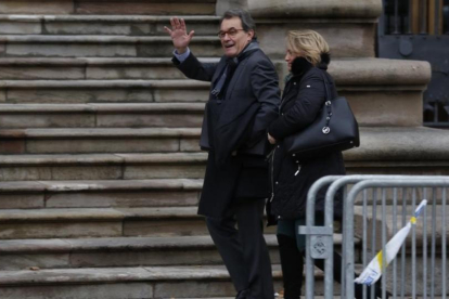 Artur Mas, a las puertas del Tribunal Superior de Justícia de Cataluña, el pasado 8 de febrero.-ALBERT BERTRAN