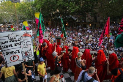 Protesta contra el Gobierno en Sídney, este viernes.-STEVEN SAPHORE (EFE)