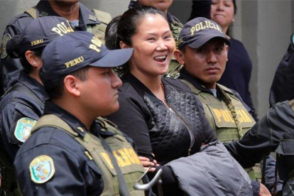 La líder opositora peruana Keiko Fujimori durante una audiencia judicial.-EFE