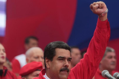 Maduro en un mítin en Caracas, el pasado 19 de abril.-