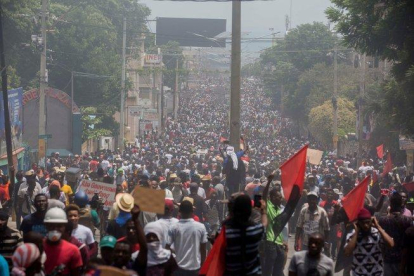 Manifestación para exigir la dimisión del presidente haitiano, Jovenel Moise.-EFE