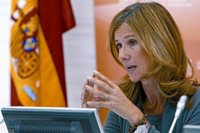 Cristina Garmendia, en la presentación de los presupuestos de su departamento cuando era ministra de Ciencia e Innovación.-EFE / FERNANDO ALVARADO