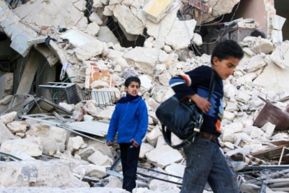 Niños en Siria.-