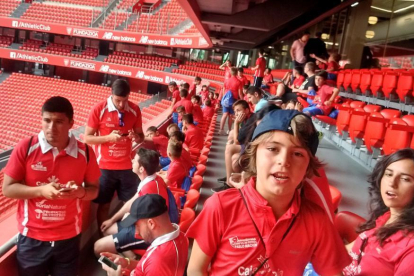 El Campus de Pablo Machín visitaba el miércoles el estadio de San Mamés en Bilbao.-D. S.