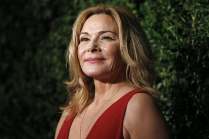 La actriz Kim Cattrall, que interpreta a Samantha Jones en la serie Sexo en Nueva York, en noviembre del 2014, en Londres.-AFP