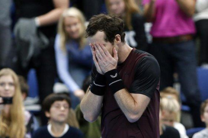 Andy Murray, emocionado tras ganar la final en Amberes.-EFE / JULIEN WARNAND