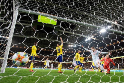 El gol de España llegó en el último suspiro.-