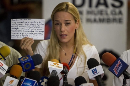 Lilian Tintori, esposa del líder opositor preso Leopoldo López.-EFE