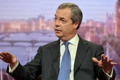Farage, durante su intervención en un programa de la BBC, este domingo.-Foto: REUTERS
