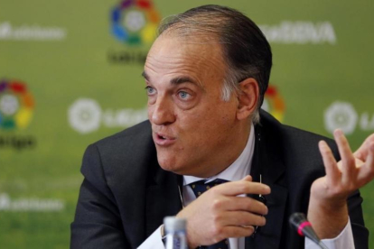 Tebas está seguro del amaño del partido Espanyol-Osasuna de hace dos temporadas.-EFE