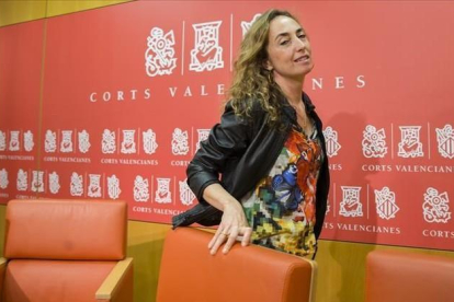 Carolina Punset, en su despedida de las Corts Valencianes.-MIGUEL LORENZO