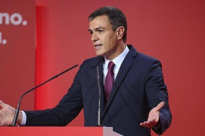 Pedro Sánchez, el pasado lunes durante un acto del PSOE en Madrid.-DAVID CASTRO