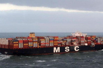 El MSC ZOE, el buque que ha perdido la carga.-EL PERIÓDICO