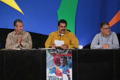 Nicolás Maduro, el jueves, en un acto en Caracas.-EFE