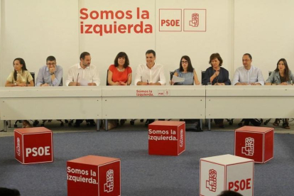 Reunión de la Ejecutiva del PSOE, este lunes en la sede del partido.-JUAN MANUEL PRATS