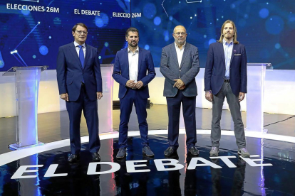 Mañueco, Tudanca, Igea y Pablo Fernández, en el debate.-J. M. LOSTAU