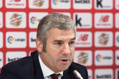 Josu Urrutia, presidente del Athletic, este miércoles en Bilbao.-ATHLETIC CLUB