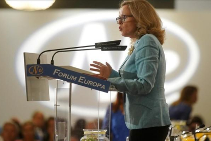 Nadia Calviño, ministra de Economía, en el Foro Nueva Economía.-JOSE LUIS ROCA