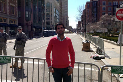 Álvaro Barrio, ayer, en Boston.-