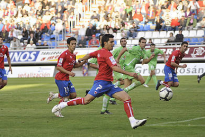 Mario, Vélez, Del Pino y Garmendia en el Numancia-Murcia de Copa del año 2009. / Úrsula Sierra-