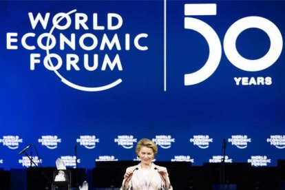 Ursula von der Leyen en el Foro Económico Mundial de Davos.-EFE
